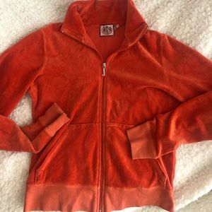 juicy couture orange velour track sweater size m